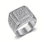Iced Champion Ring - Edelstahl Ring mit Steinen besetzt